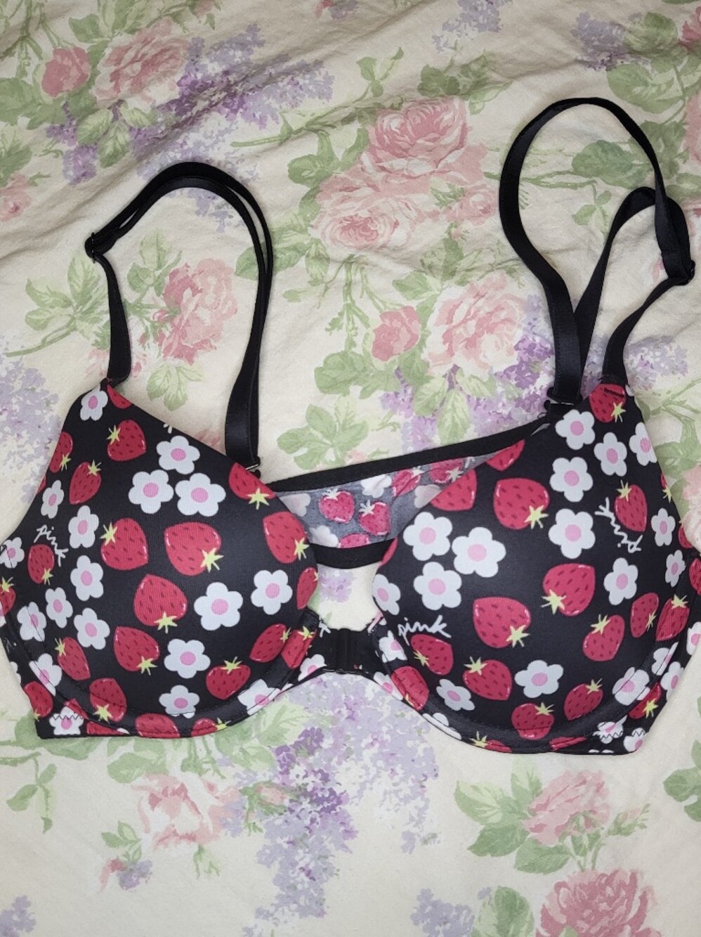 Strawberry tshirt push up bra